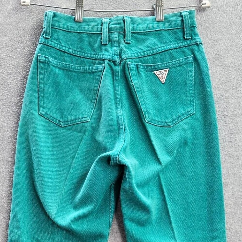 Guess* Very Rare 80-90's*High Rise/Skinny Jeans* Size 28 Teal Color